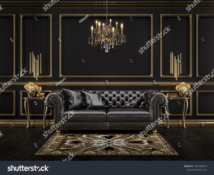 Wohnzimmer ideen schwarz gold